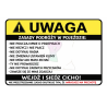 Poduszka 30x20 UWAGA Zasady podróży – zabawna do auta